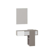 Efes Mocha White Entryway with Mirror - 100L x 30W x 72.5H cm