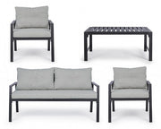 Anthracite garden lounge with removable cushions