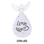 White written glass angel cm ø9h16