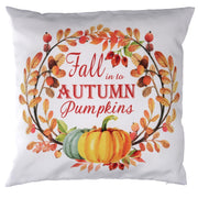 Fabric cushion with white pumpkin cm43x43
