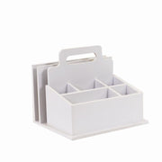 White wooden tray with 7 compartments cm25x21h21,5