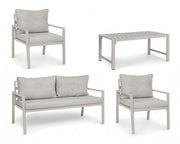 Ivory garden lounge with removable cushions
