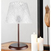 Elva MNG3065 table lamp in metal and embroidery fabric lampshade