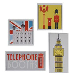 White london print set of 4 piecescm30x60x2,5 + cm30x30x2,5