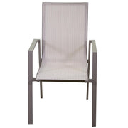 Armchair in aluminum and Cleveland matt dove gray textline