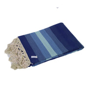 Blue and light blue striped cotton rug 120x190 cm