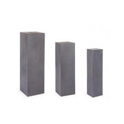 Set of 3 square anthracite Melange garden furniture columns