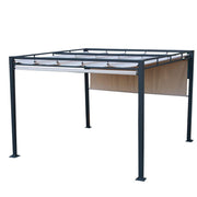 Maine gazebo with 3x3 cm steel pergola with side curtains