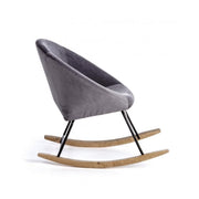 Annika rocking armchair with dark gray velvet effect