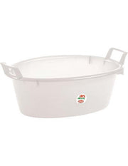Stefanplast PE oval bowl of 50 litres, 70 cm long and 28 cm high.