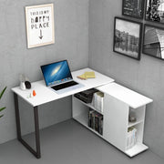 Desk with reversible bookcase White OSLO 120x60x h74 cm