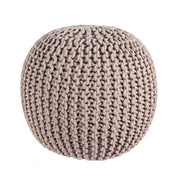 Woven dove gray pouf furnish design cm 50