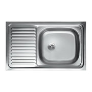 Countertop steel sink with left drainer 50x80 cm