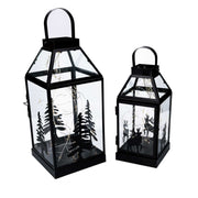 Black metal lantern 1-2 cm17x17h37