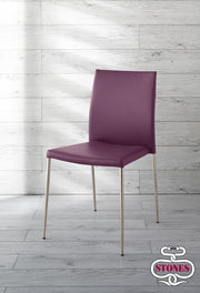 Purple imitation leather chair 41,5x44x85h cm