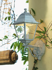 Outdoor Aluminum Die-Cast Lamp with Transparent Glass Diffusers - Max Height 170mm Black