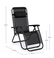Martin deck chair black for outdoor