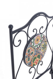 NAXOS steel folding chair with seat and backrest decorated in ceramic 92h cm