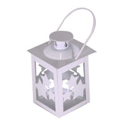 Christmas white metal lantern pack 3 pieces square cm7,5x7,5h11