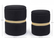 Set2 Pouf Container Karina Black