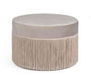 Leilani pouf light gray velvet effect D45 cm