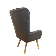 Armchair with backrest in gray Kuril fabric cm 79x70xh.96