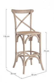 Gray bar stool in natural style wood
