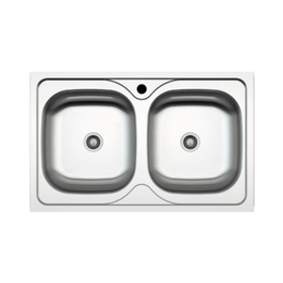 Built-in kitchen sink MP862V steel 86x50 cm two bowls