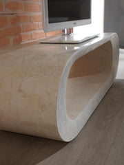 Modern beige stone coffee table 120 x 62 x h 35 cm
