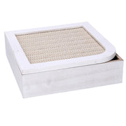 Square white wooden tea box cm20x20h6