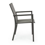 Chair with armrests Anthracite Beige KONNOR 56,2x60x h88 cm