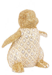 4x Sitting Gold Diamond Penguin