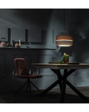 Idra suspension lamp in pink and gray metal STS