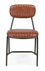 Vintage dark orange Debbie chair in eco-leather