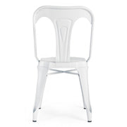 Contemporary style chair in white steel MINNEAPOLIS 44x53x h83 cm