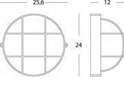 Aluminum Cast Ceiling Light with Printed Glass Diffuser - Lamp Height: 155mm - IP54 Black