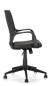 Office armchair in Damon fabric with black low back