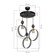 Esin pendant lamp with three round lamp holders MDL4423