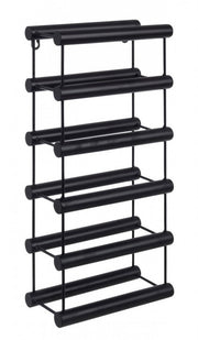 Bottle holder MORIZ black in steel with 6 bottles 49.5h cm