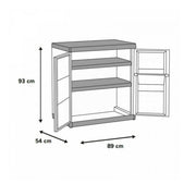 Low multipurpose wardrobe with two doors and two shelves Beige EXCELLENCE 89x54x h93 cm