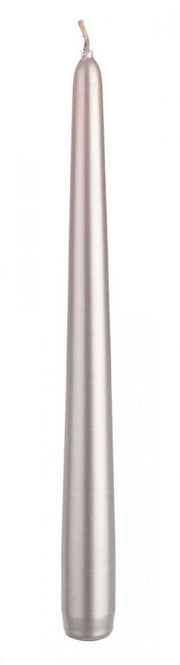 12x Silver 25cm Basic Cone Candle