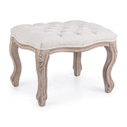 2x Natural footstool in classic style fabric