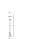 Outdoor Aluminum Die-Cast Lamp with Transparent Glass Diffusers - Max Height 170mm Black