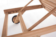 Sunbed with wheels in Teak