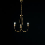 Three lights brown gold iron chandelier 45x h50 cm