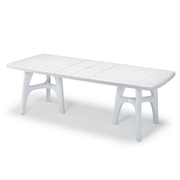President tris extendable resin garden table 170 195 220x95 white