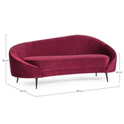 Seraphin Wine 2 seater sofa with velvet effect