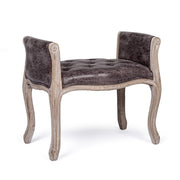 Dark single bench in design-style leather-effect fabric