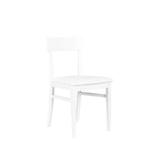 Chair in white lacquered wood with imitation leather seat 44x45xh. 82 cm