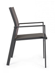 Crozet dark anthracite outdoor chair with armrests